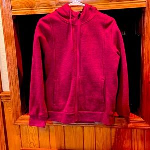 Figs hoodie- pink with black-size medium-worn once